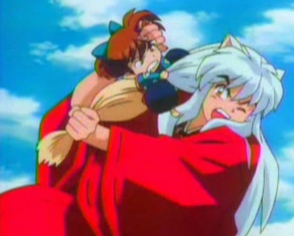 Inuyasha: "Ah...damnit! This is for waking me up!" Shippo: "And this is for hiting me when I woke you up!" Inuyasha: "And this is for..." Kagome: *screams on the top of her lungs* "SIT!" *both get crushed as Kagome stomps her foot and leaves them*