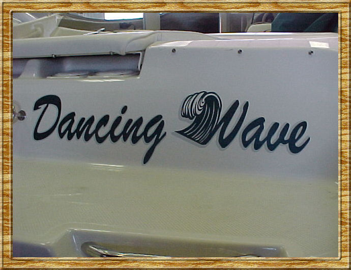 Photo of lettering for Dancing Wave