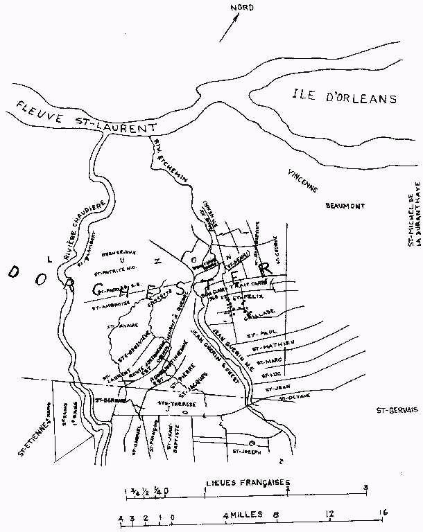 Carte de St-Henri-de-Lvis et des environs