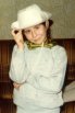 Delphine wearing conscrit hat like a cowboy