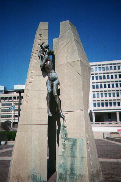 Holocaust memorial statue at Freedom Plaza, Wilmington