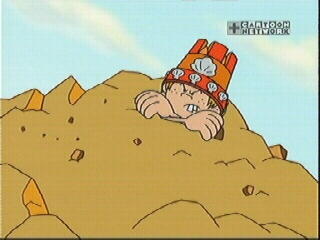 Sandy looking angry
