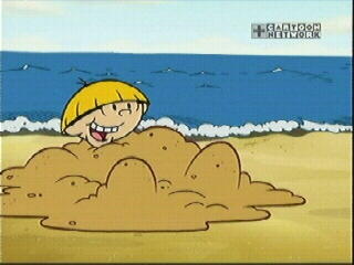 4 buried in the sand