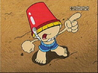 numbuh 4 looking cute with a bucket on his head