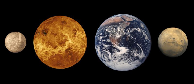 Mercurio-Venus-Tierra-Marte