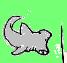 Lars wearing a shark t-shirt, this one's another old drawing, mostly made so I could use my shark stamper.