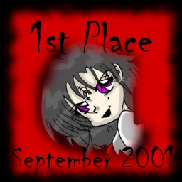 I won this for designing a villan, Lady Black Death, who the picture in the award is of (Lori's version, not mine)
