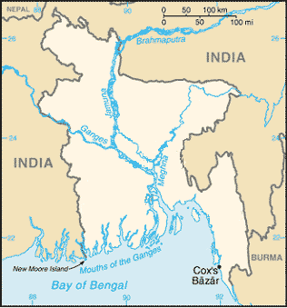 Location of Cox's Bazar in Bangladesh