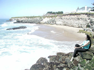 Faten Mansour By the West Cliff Santa Cruz California favorite place to watercolor paint "click to enlarge"