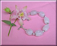 pink quartz and crystal bracelet