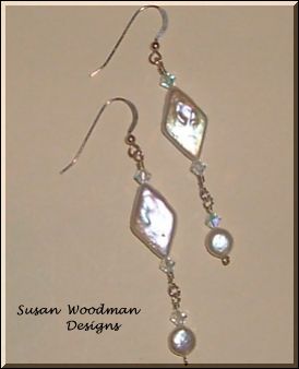 pearl and crystal earrings