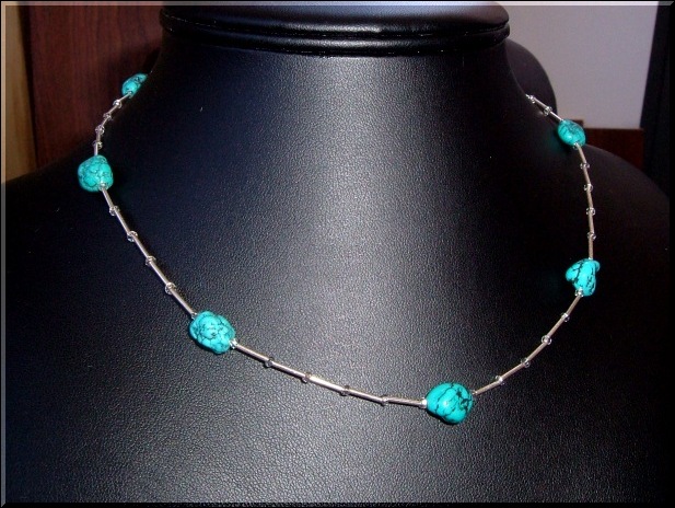 turquoise and silver necklace N#14 image necklace_001