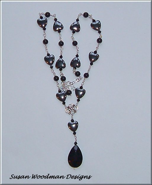 black onyx and hematite necklace