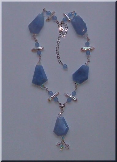 blue chalcedony and pearl