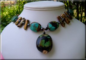 turquoise and pearl # N07