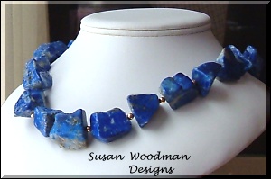 lapis lazuli rough nuggets necklace