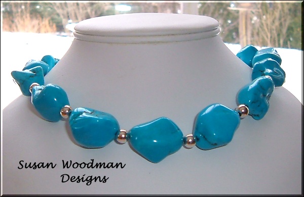 turquoise nugges necklace