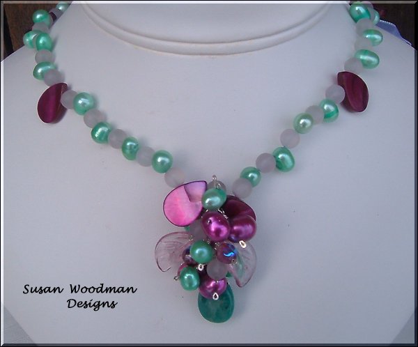 pearl and amythest necklace