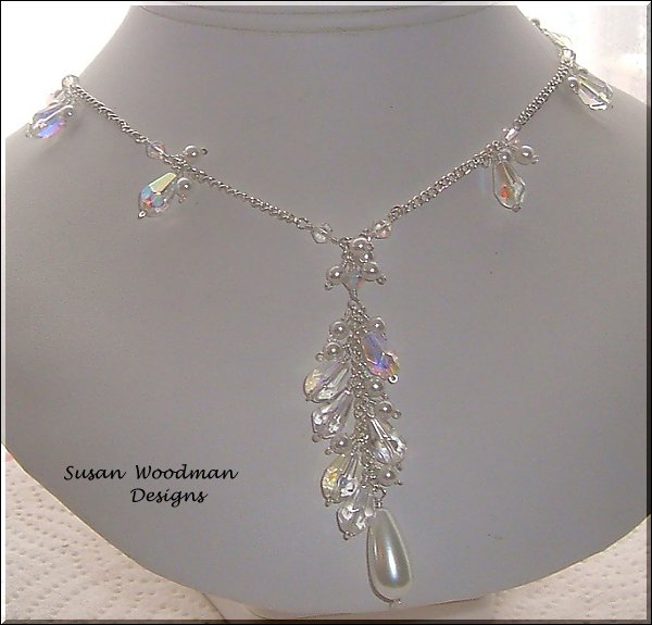 pearl crystal necklace
