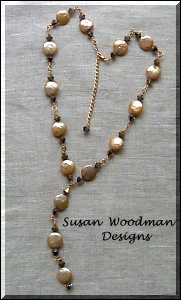tan coin pearls