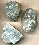 rough aquamarine crystals