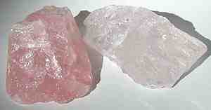 rough rose quartz crystals