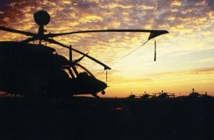 Kiowa's On the Ramp at sunset (49K)