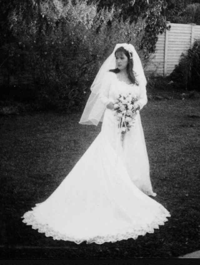 Caroline on our Wedding Day