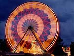 Night shot of a ferris wheel at a county fair