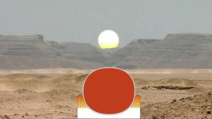 Sol se pondo entre colinas e formando o s�mbolo do horizonte
