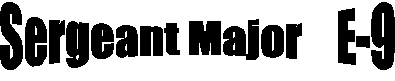 Sergeant Major    E-9