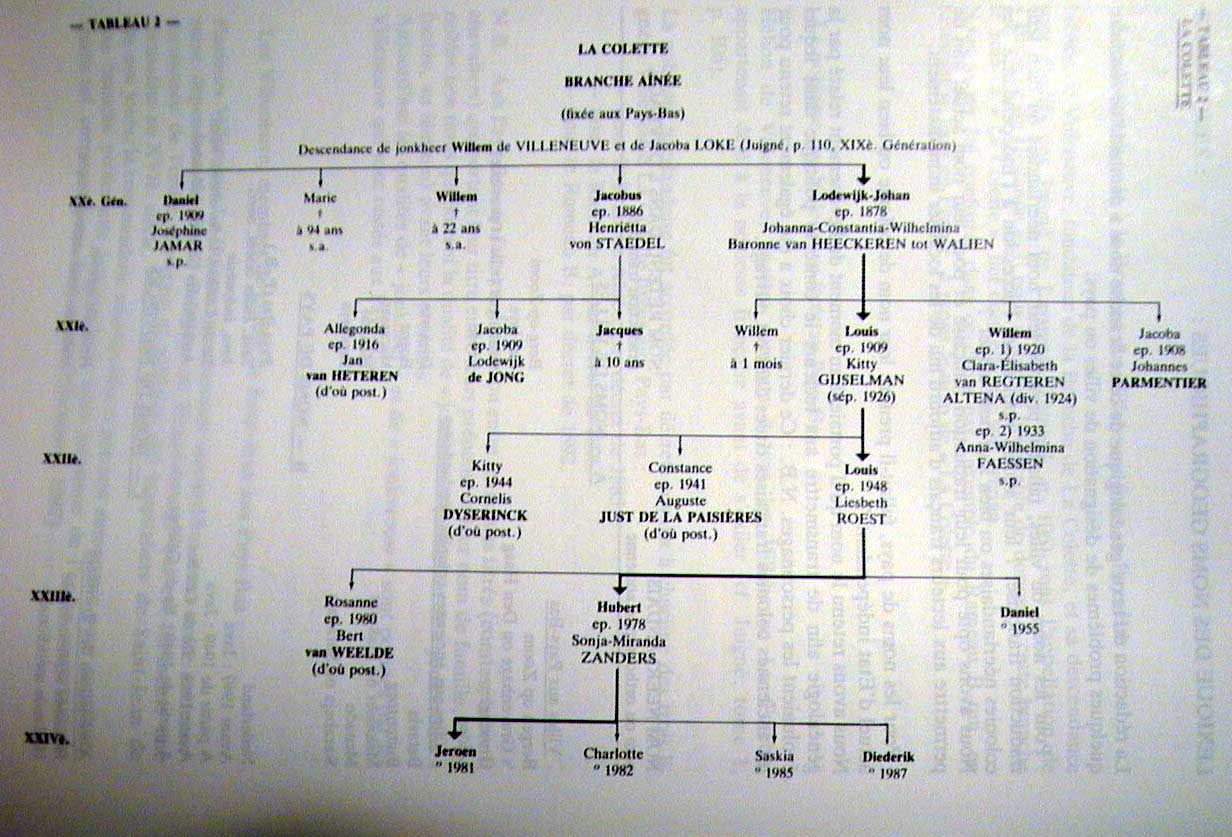 Descendants of Willem de Villeneuve and Jacoba Loke