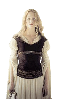 Eowyn is the White Lady of Rohan. She was born in the year 3019 of the Third Age. Though many of the men, including her brother, refused to let her fight during the War of the Ring. Eowyn was not the lady in distress most thought she was. She was fealess and valiant as she dressed up as a man in order to fight in the war. She and Meriadoc Brandybuck fight the Witch-King in which they were both injured. Soon after the war, she marries Faramir and becomes the Lady of Ithilien.
