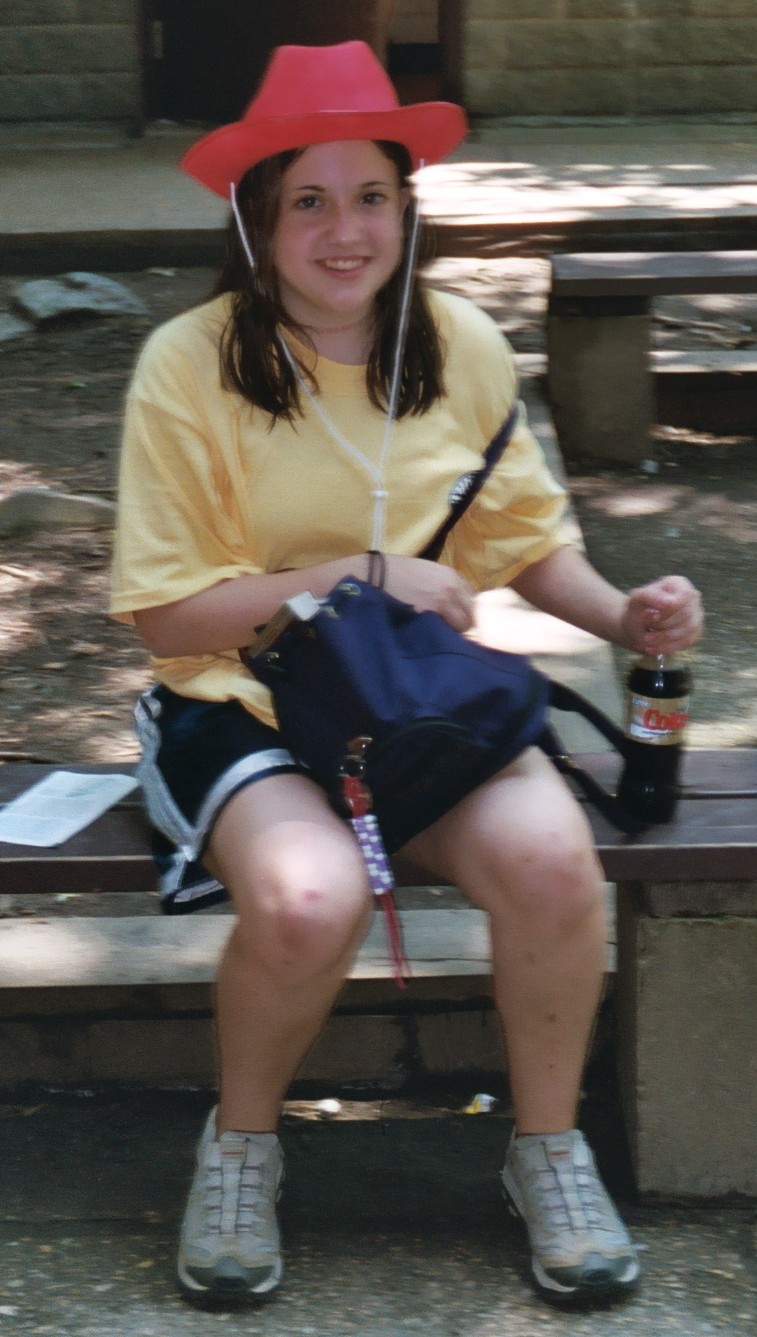 Kate in a red cowboy hat