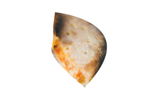 Cutout of a calzone