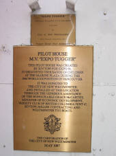 Plaque on the Tugboat play area