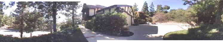 This is a 270 degree view of the front of our home