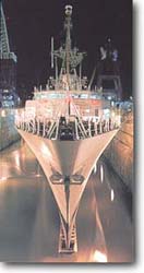 The SJSL dock at night.