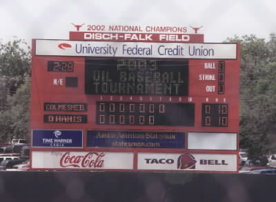 The scoreboard TAKEN BY STACY