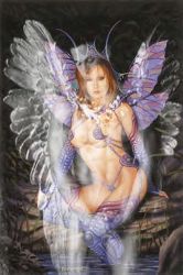 angel man used as a mask over fairy graphic.