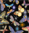 A background layer of butterflies duplicated with stars as animation.