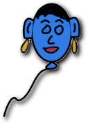 A balloon with a face and other elements using the Freehand Line.