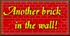 A brick wall button