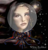 crystal ball merged onto graphic of woman and mask applied to the crystal ball making it transparent.