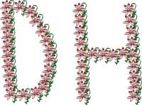 The same flower resized and duplicated to form my initials.
