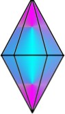 The same gradient triangle only resized and mirrored to form a diamond shape.