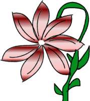 A flower and stem using the Bezier Curve tool.
