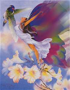 Image enhanced by adding a motion blur to the wings of the fairy