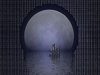 blue channel selected and the background has the mosaic glass effect.
