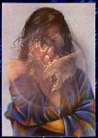One image with a sunburst gradient mask applied and another image merged.